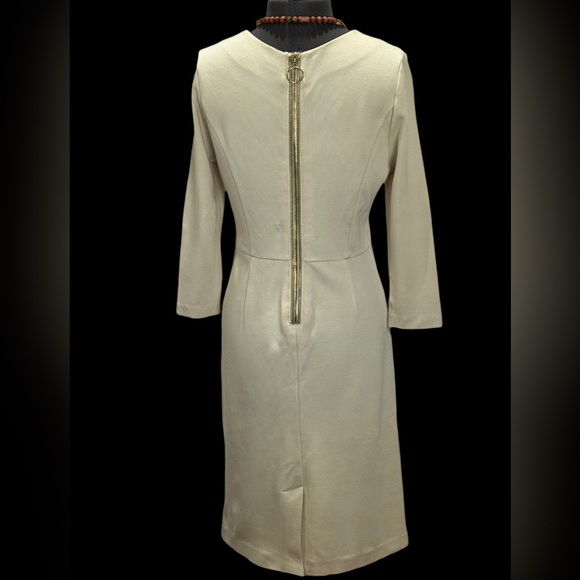 Pink Tartan Cream Dress With Decorative Gold Zipper Size S - Picture 3 of 6